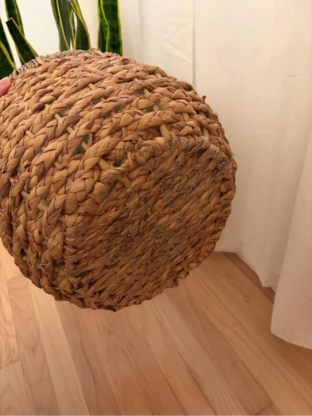Handwoven Natural Seagrass Basket with Handles for Planst